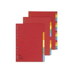 PremierTeam Dividers 10-Part Bright Colour A4 Assorted 353399 Buy online at Office 5Star or contact us Tel 01594 810081 for assistance