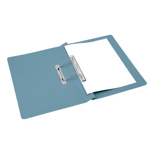 5 Star Office Transfer Spring File Mediumweight 285gsm Capacity 38mm Foolscap Blue [Pack 50]