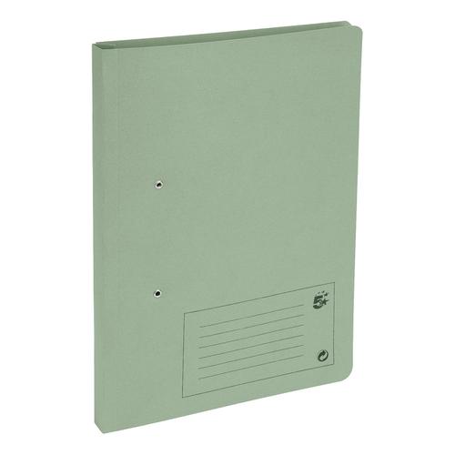5 Star Office Transfer Spring File Mediumweight 285gsm Capacity 38mm Foolscap Green [Pack 50]  356580