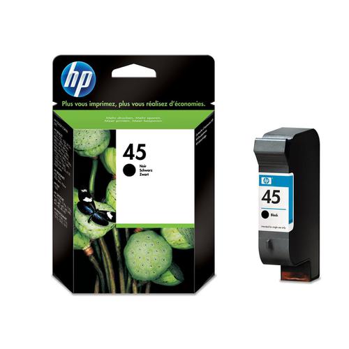 Hewlett Packard [HP] No.45 Inkjet Cartridge High Yield Page Life 930pp 42ml Black Ref 51645AE