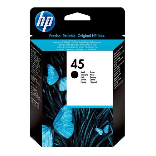 Hewlett Packard [HP] No.45 Inkjet Cartridge High Yield Page Life 930pp 42ml Black Ref 51645AE 346020 Buy online at Office 5Star or contact us Tel 01594 810081 for assistance