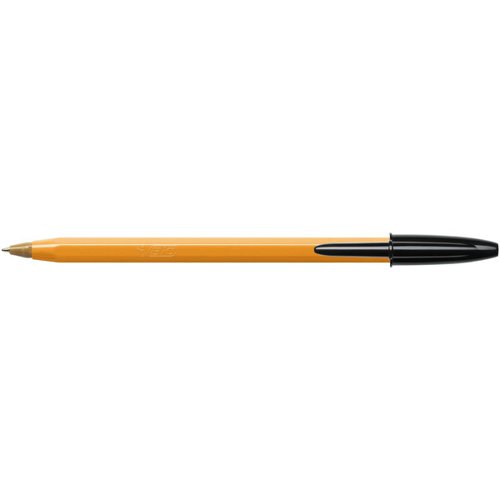 Bic Orange Ball Pen Fine 0.8mm Tip 0.3 mm Line Black Ref 1199110114 [Pack 20]