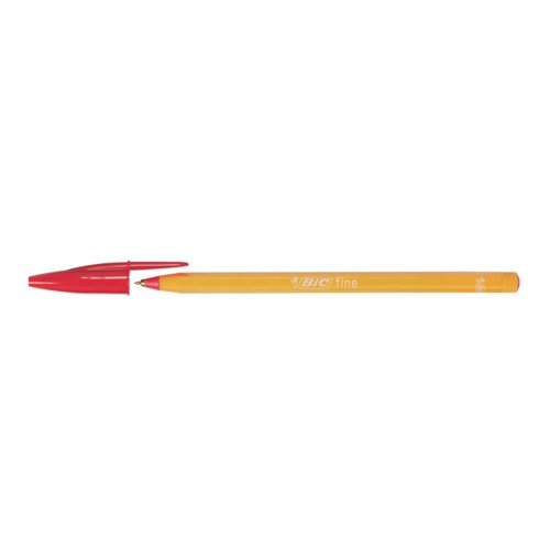 Bic Orange Ball Pen Fine 0.8mm Tip 0.3mm Line Red Ref 1199110112 [Pack 20]