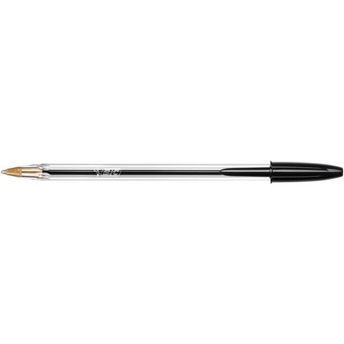Bic Cristal Ball Pen Clear Barrel 1.0mm Tip 0.32mm Line Black Ref 8373632 [Pack 50] Bic