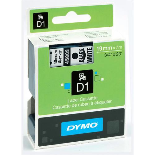 Dymo D1 Tape for Electronic Labelmakers 19mmx7m Black on White Ref 45803 S0720830 362586 Buy online at Office 5Star or contact us Tel 01594 810081 for assistance