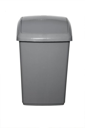 Swing Bin and Lid 50 Litres Silver [Each]