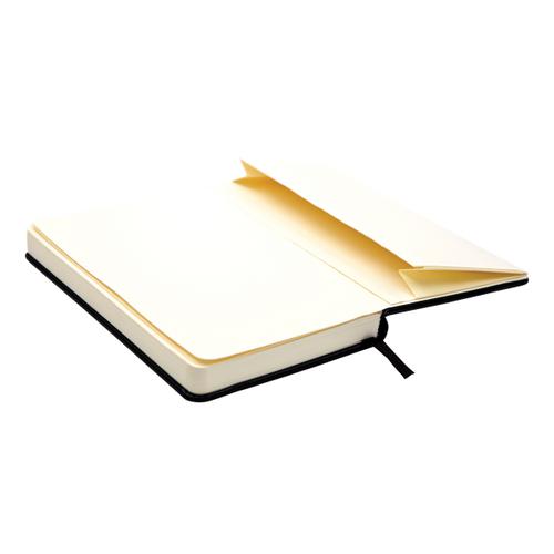 Silvine Executive Soft Feel Notebook 80gsm Ruled with Marker Ribbon 160pp A6 Black Ref 196BK Sinclairs