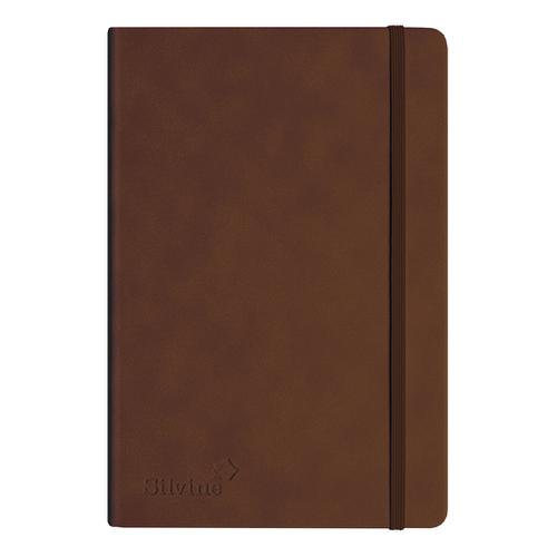 Silvine Executive Soft Feel Notebook Ruled with Ribbon 160pp 90gsm A5 Tan 