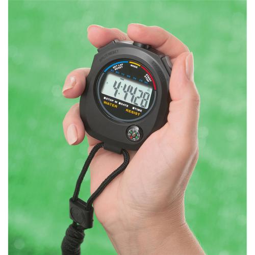 Stopwatch Water Resistant Battery Operated Black  4075726