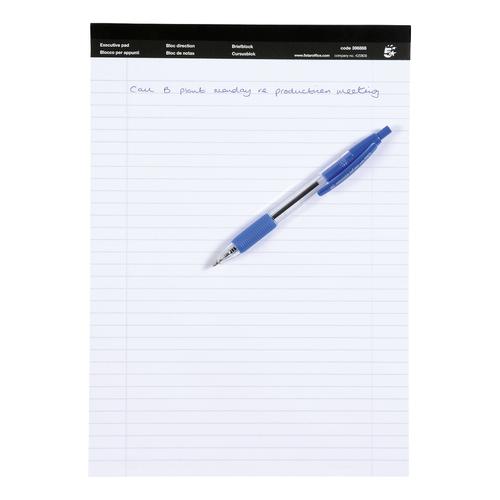 5 Star Office Executive Pad Headbd 60gsm Ruled with Blue Margin Perforated 100pp A4 White Paper [Pack 10] 396888 Buy online at Office 5Star or contact us Tel 01594 810081 for assistance