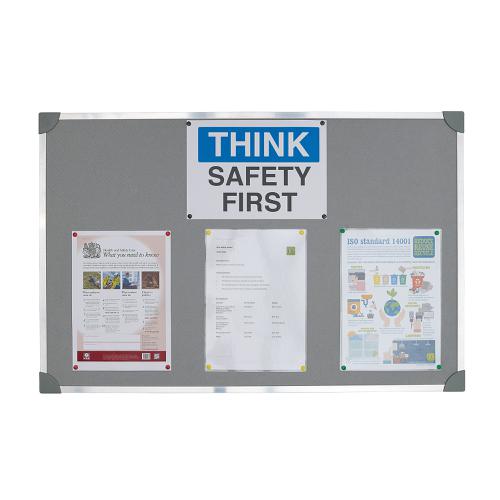 5 Star Office Felt Notice board with Fixings and Aluminium Trim W900xH600mm Grey 397786 Buy online at Office 5Star or contact us Tel 01594 810081 for assistance
