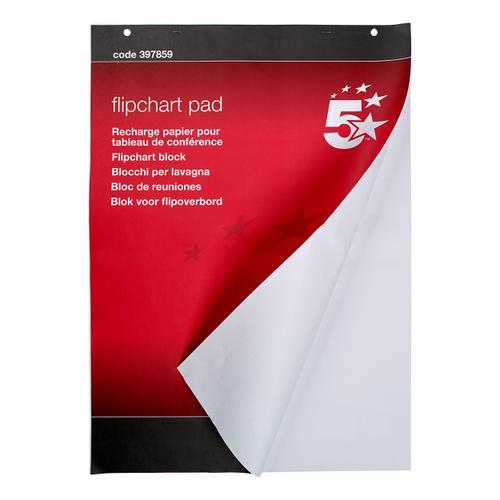5 Star Office Meeting Flipchart Pad Perforated 20 Sheets A1 [Pack 5]