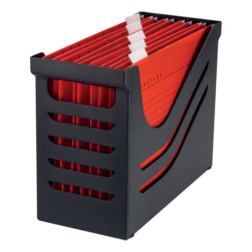 Jalema Resolution File Box with 5 Suspension Files A4 Black/Red Ref Susp Box  4009846