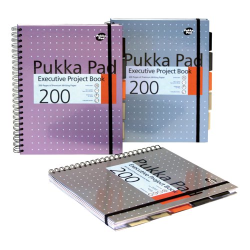 Pukka Pad Project Book Wirebound 200pp 80gsm A4+ Metallic Ref 6970-MET [Pack 3]