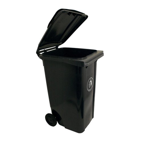 Wheelie Bin High Density Polyethylene with Rear Wheels 120 Litre Capacity 480x560x930mm Grey