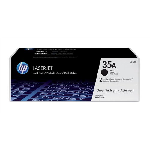 HP 35A Laser Toner Cartridge Page Life 1500pp Black Ref CB435AD [Pack 2]