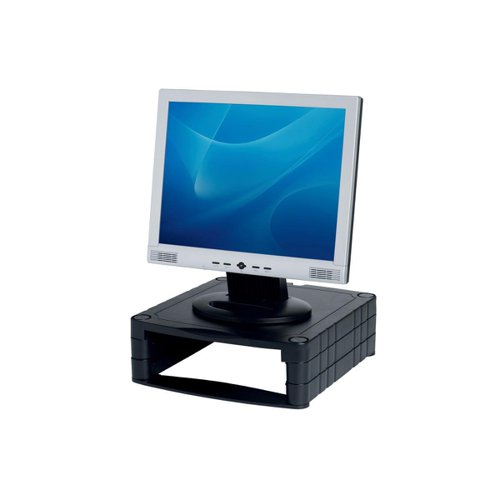 Monitor Screen Riser 34-100mm Storage Stackable 20kg Load Black