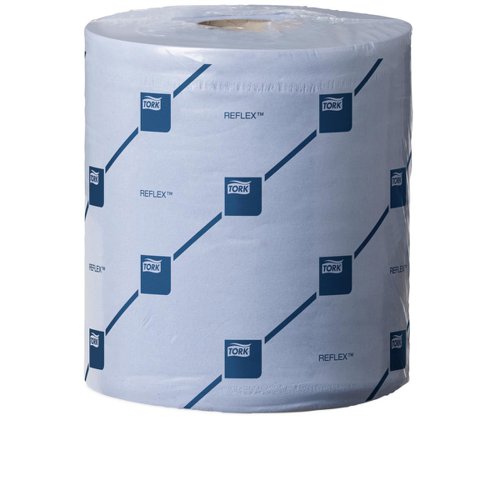 Tork Reflex Wiper Roll 2-Ply 429 Sheets of 194x150mm Blue Ref 473263 [Pack 6]