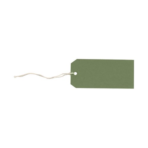 Tag Labels Strung Bulk Boxes Dark Green [Pack 1000]