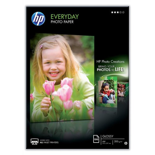 Hewlett Packard [HP] Everyday Photo Paper Glossy 200gsm A4 Ref Q2510A [100 Sheets]