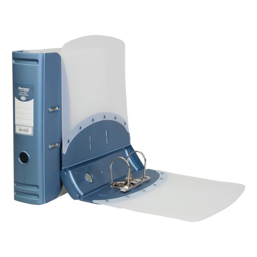 Hermes Lever Arch File Polypropylene 80mm A4 Metallic Blue Ref 832007