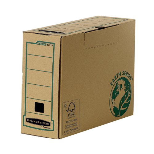 Bankers Box By Fellowes Earth Srs Transfer Bx File Rcyc Fsc Tab Lock Lid W100Mm A4 Ref 4470201 [Box 20]