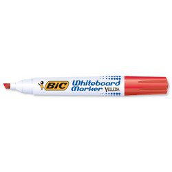 Bic Velleda 1751 Whiteboard Marker Chisel Tip Line Width 3.7-5.5mm Red Ref 904948 [Pack 12]