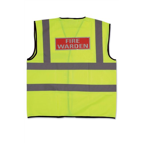 Fire Warden Vest High Visibility Yellow Vest Medium Ref WG30108