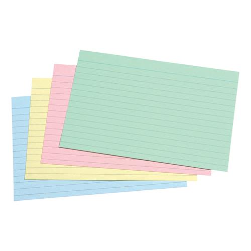5 Star Office Record Cards Ruled Both Sides 6x4in 152x102mm Assorted [Pack 100]