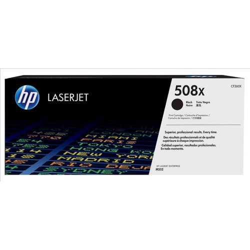 Hewlett Packard [HP] 508X LaserJet Toner Cartridge Page Life 12500pp Black Ref CF360X