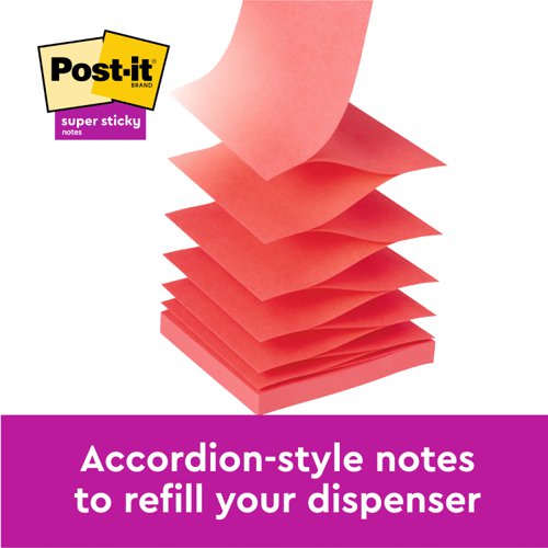 Post-it® Super Sticky Z-Notes Boost Colours 76x76 mm 90Sheets Ref R330-5SS-BOOS [Pack 5]