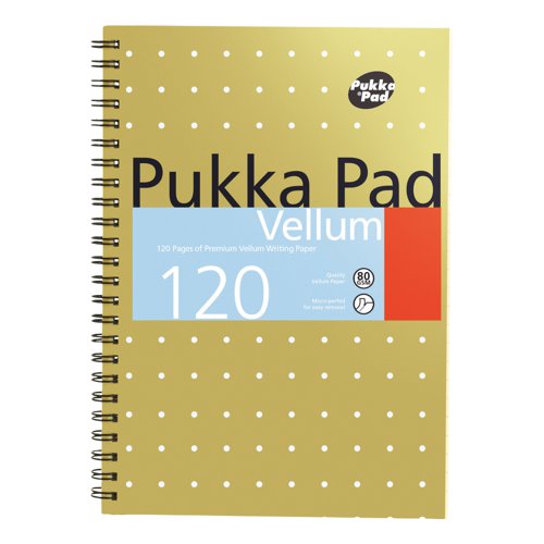 Pukka Pad Vellum Notebook Wirebound 80gsm Ruled Perforated 120pp A5 Ref VJM/2 [Pack 3]