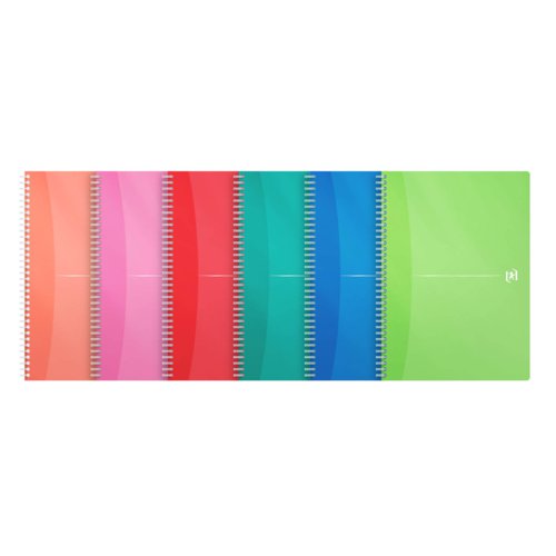 Oxford Office Notebook Poly Wirebound 90gsm Smart Ruled 180Pp A5 Assorted Colour Ref 100104780 [Pack 5]