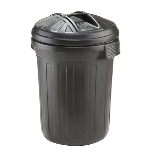 Refuse Bin Secure Push On Lid 80 Litre Black [Each]