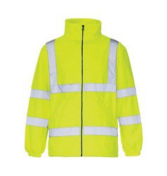High Visibility Fleece Jacket Poly With Zip Fastening Small Yellow 