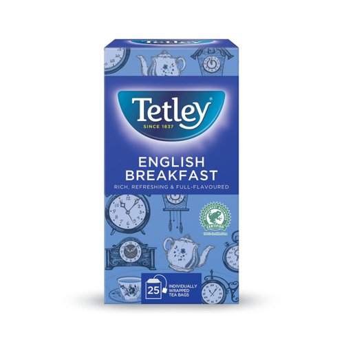 Tetley Individually Enveloped Tea Bags English Breakfast Drawstring in Envelope Ref 1278 [Pack 25]