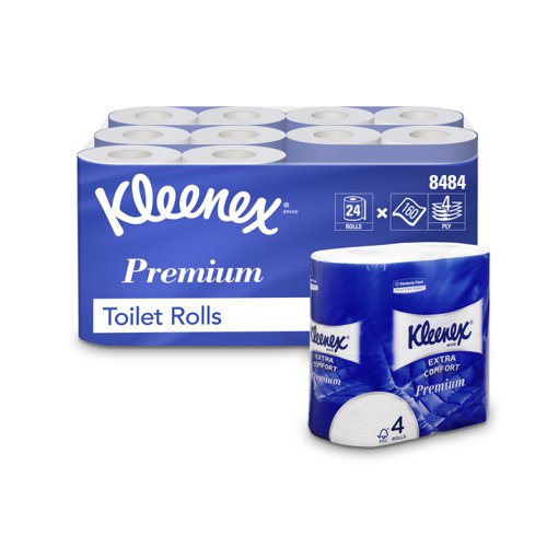 Kleenex Comfort Small Toilet Roll 160 Sheets per roll 4-ply White 8484 [Pack 6x4roll]