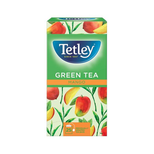 Tetley Individually Enveloped Tea Bags Green Tea with Mango + Passion Fruit Ref 1584A [Pack 25]  4099227