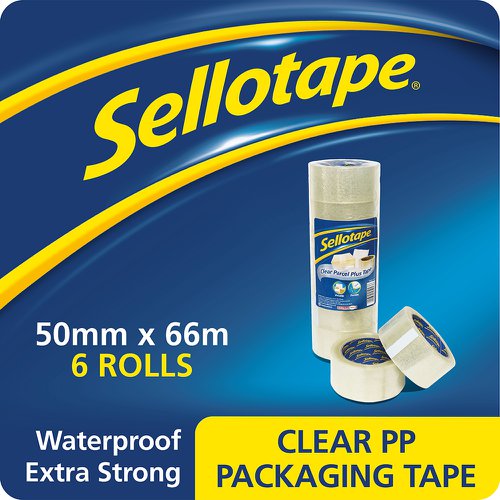 Sellotape Polypropylene Packaging Tape 50mm x 66m Clear [Pack 6]