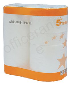 5 Star Facilities Toilet Rolls 2-ply 102x92mm 4 Rolls of 200 Sheets Per Pack White [Pack 9]