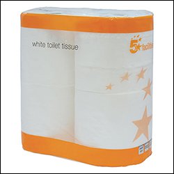 5 Star Toilet Tissue White 320 Sheet Pack 4