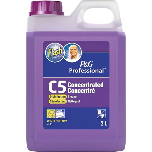 Flash Professional C5 Cleaner Sanitiser 2 Litre Ref 707837 [Pack 2]  4108371 Buy online at Office 5Star or contact us Tel 01594 810081 for assistance
