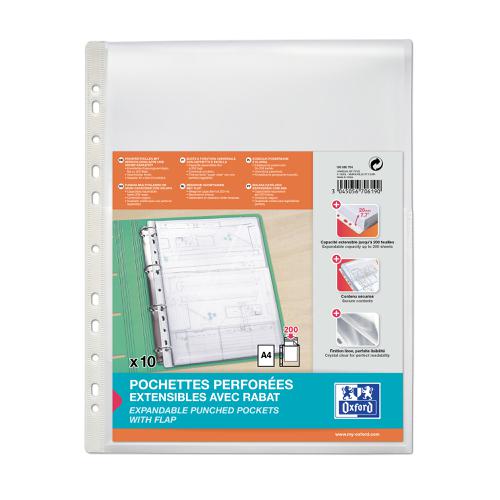 Expanding Punched Pocket Extra Capacity Polyprop with Flap180m A4 Ref 100080754 Pk10 420060 Buy online at Office 5Star or contact us Tel 01594 810081 for assistance
