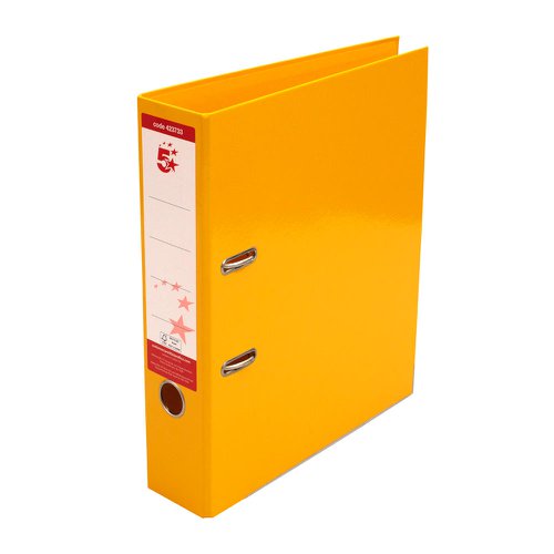 5 Star Office Lever Arch File A4 Yellow [Pack 10]