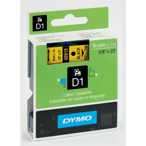 Dymo D1 Tape for Electronic Labelmakers 9mmx7m Black on Yellow Ref 40918 S0720730 Newell Brands