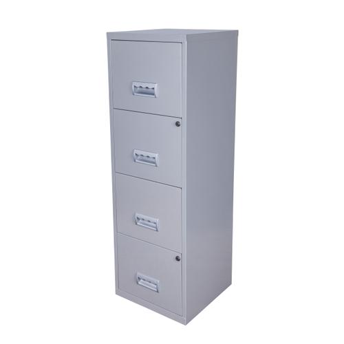 Pierre Henry Filing Cabinet Steel 4 Drawer A4 400x400x1250mm Silver Ref 595044 433588 Buy online at Office 5Star or contact us Tel 01594 810081 for assistance
