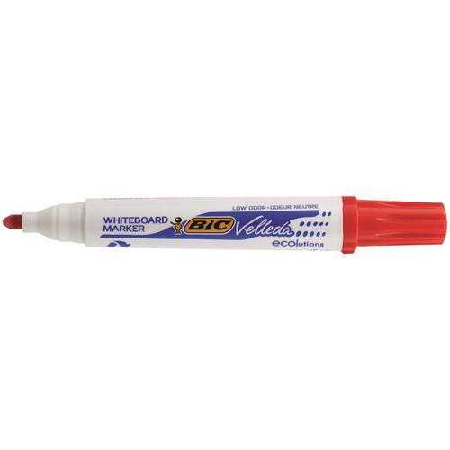 Bic Velleda Marker Whiteboard Dry-wipe 1701 Large Bullet Tip 1.5mm Line Red Ref 904939 [Pack 12]