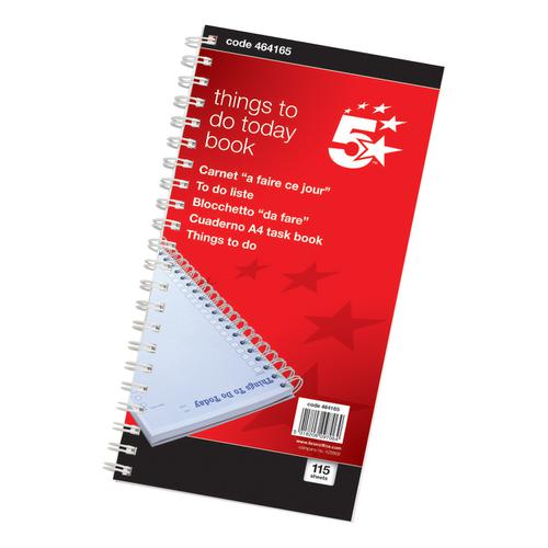 5 Star Office Things To Do Today Book Wirebound 6 Months 115 Pages 275x150mm
