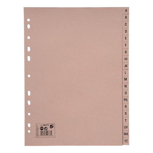 5 Star Eco Index A-Z Recycled Card Multipunched 150gsm A4 Buff