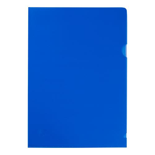 5 Star Office Folder Embossed Cut Flush Polypropylene Copy-safe Translucent 110 Micron A4 Blue [Pack 25]  464483